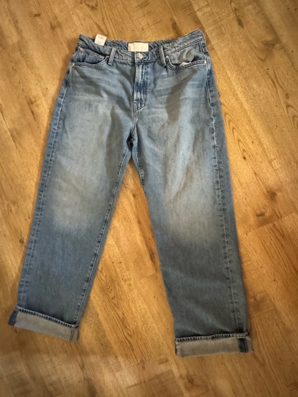 MOTHER Jeans The Dodger Skimp High Waist Cuffed Hem Wide Leg Jeans Size 32 - Picture 6 of 8